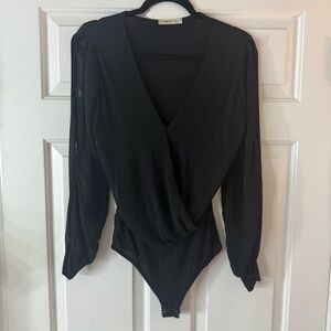 Arden B Black Long Sleeve Bodysuit